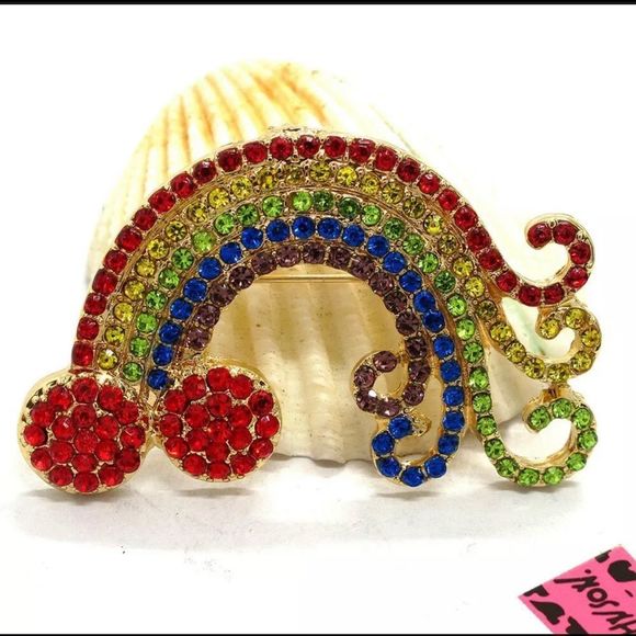 Betsey Johnson Jewelry - 🎉Host Pick🎉 Rainbow Brooch by Betsey Johnson Love is Love BNWT